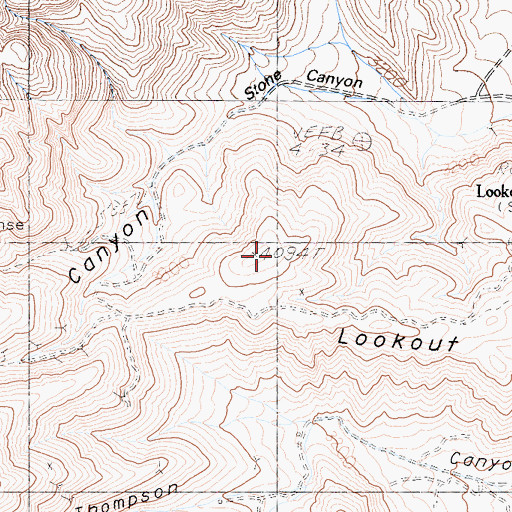 Topographic Map of Lookout Mountain, CA