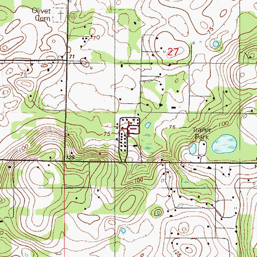 Topographic Map of Golden Pond Village Manufactured Home Community, FL