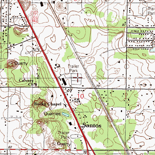 Topographic Map of Live Oaks Mobile Home Park, FL