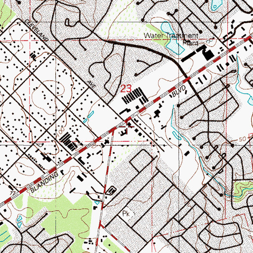 Topographic Map of Ridgewood Baptist Church, FL