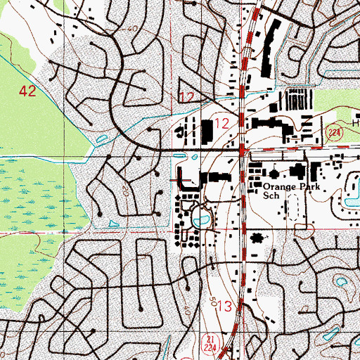 Topographic Map of Saint Paul Church of Orange Park, FL