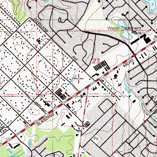 Topographic Map of The Village Shopping Center, FL