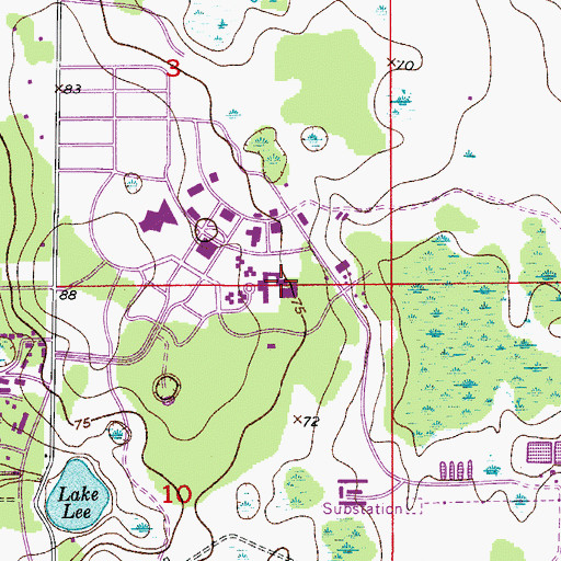 Topographic Map of University of Central Florida Orlando Campus Auditorium, FL