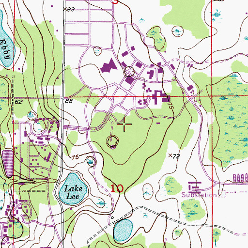 Topographic Map of University of Central Florida Orlando Campus Barbara Ying Center, FL