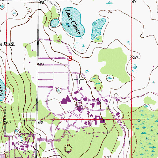 Topographic Map of University of Central Florida Orlando Campus Burnett Honors College, FL