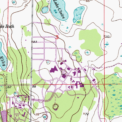 Topographic Map of University of Central Florida Orlando Campus Colbourn Hall, FL
