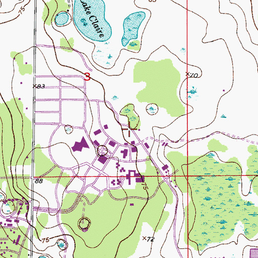 Topographic Map of University of Central Florida Orlando Campus College of Sciences, FL