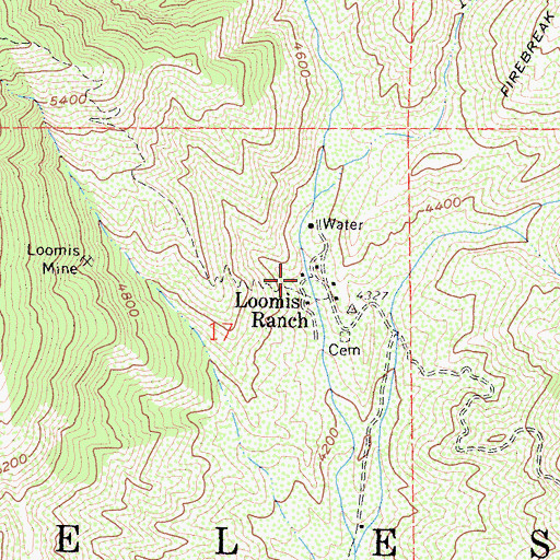 Topographic Map of Loomis Ranch, CA