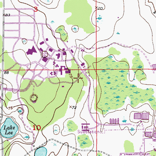 Topographic Map of University of Central Florida Orlando Campus Early Childhood Center, FL