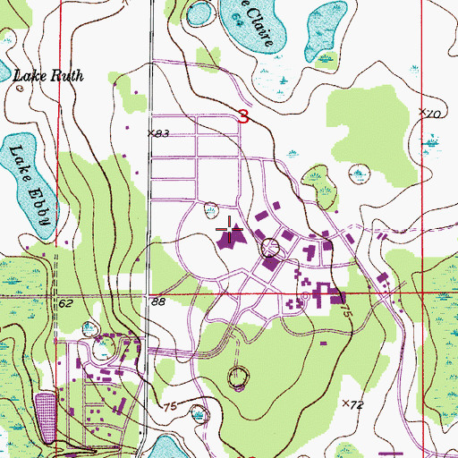 Topographic Map of University of Central Florida Orlando Campus Education Complex, FL