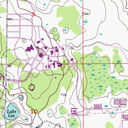 Topographic Map of University of Central Florida Orlando Campus Housing Administration Building, FL