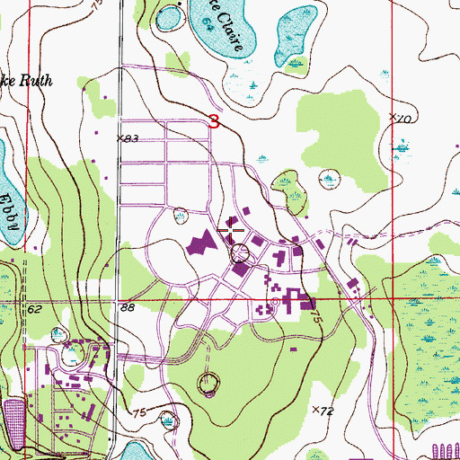 Topographic Map of University of Central Florida Orlando Campus Howard Phillips Hall, FL