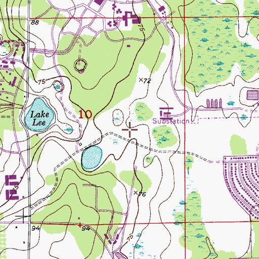 Topographic Map of University of Central Florida Orlando Campus Institute for Simulation and Training, FL
