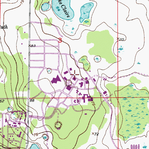 Topographic Map of University of Central Florida Orlando Campus Library, FL