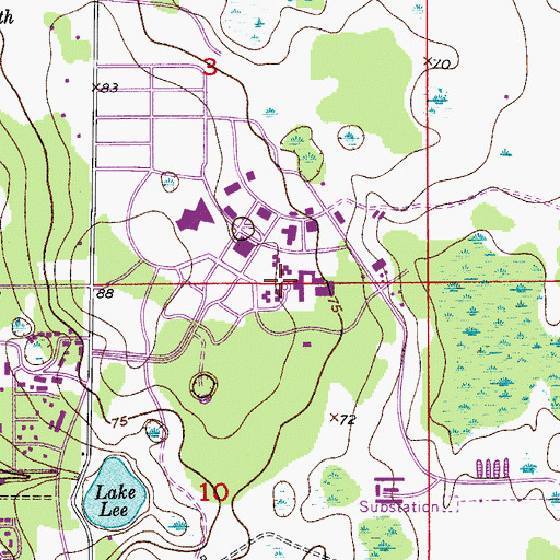 Topographic Map of University of Central Florida Orlando Campus Osceola Hall, FL