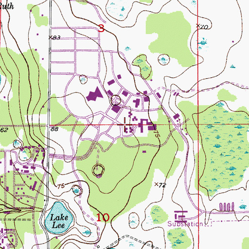 Topographic Map of University of Central Florida Orlando Campus Polk Hall, FL