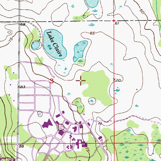 Topographic Map of University of Central Florida Orlando Campus Psychology Building, FL