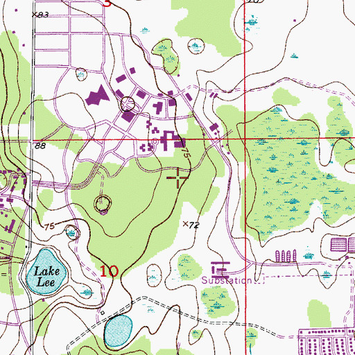 Topographic Map of University of Central Florida Orlando Campus Recreation and Wellness Center, FL