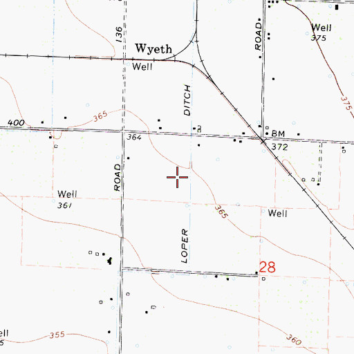 Topographic Map of Loper Ditch, CA