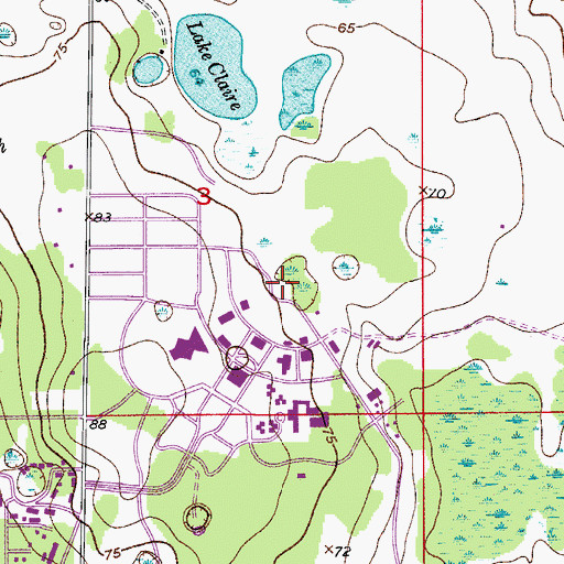 Topographic Map of University of Central Florida Orlando Campus Student Union, FL