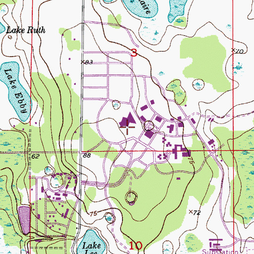 Topographic Map of University of Central Florida Orlando Campus Teaching Academy, FL