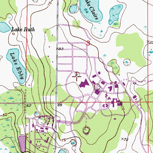 Topographic Map of University of Central Florida Orlando Campus LYNX Transit Center, FL