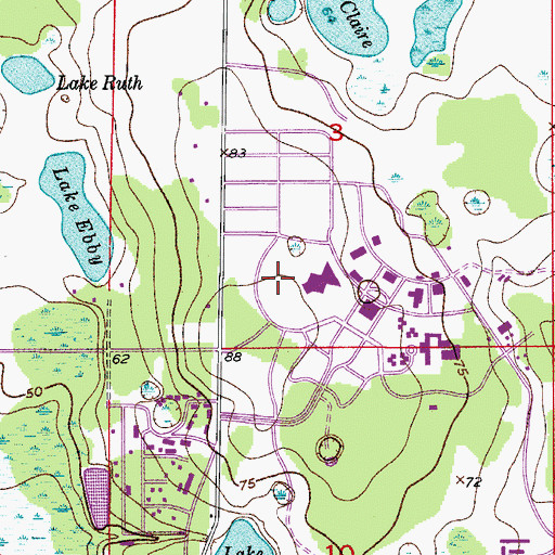 Topographic Map of University of Central Florida Orlando Campus Parking Garage A, FL