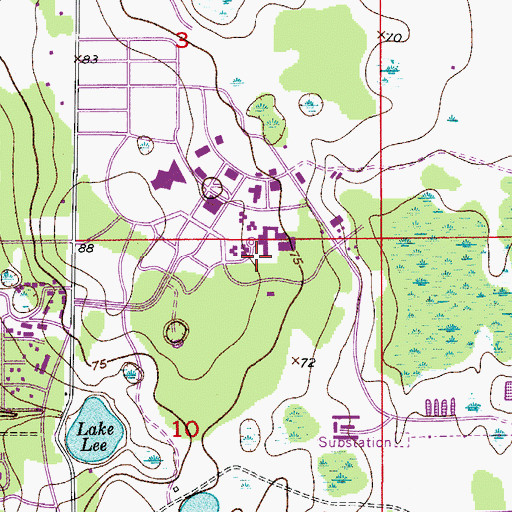 Topographic Map of University of Central Florida Orlando Campus Parking Garage B, FL