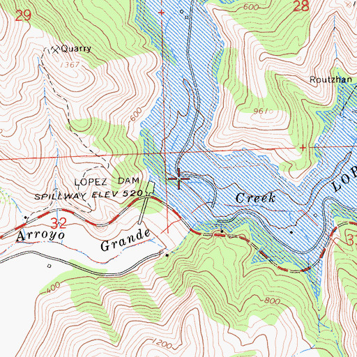 Topographic Map of Lopez Canyon, CA