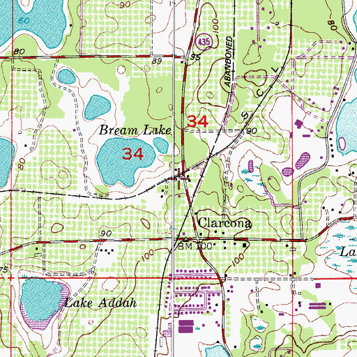 Topographic Map of Clarcona Community Center, FL