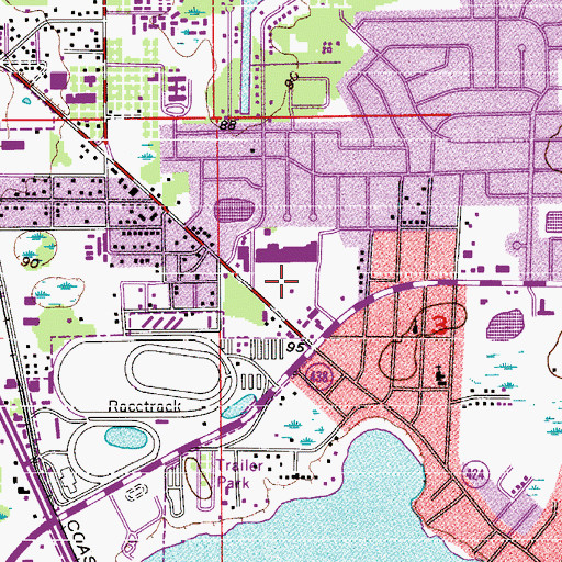 Topographic Map of Edgewater Library, FL