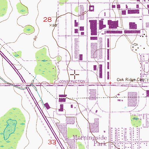 Topographic Map of South Orlando Library, FL