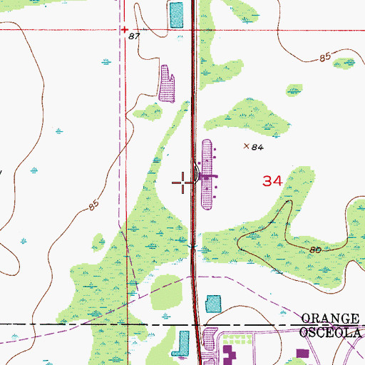 Topographic Map of Gatorland, FL