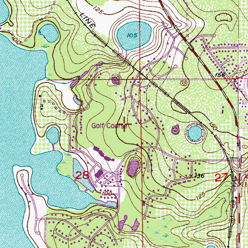 Topographic Map of Pinecrest Golf Club, FL