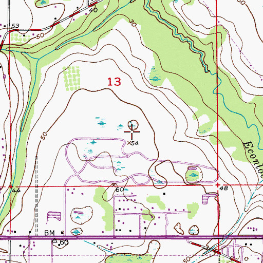 Topographic Map of Polo Trace Golf Course, FL