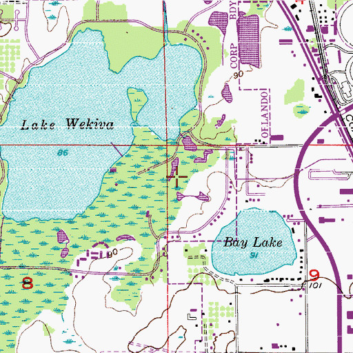 Topographic Map of Quail Ridge Country Club, FL