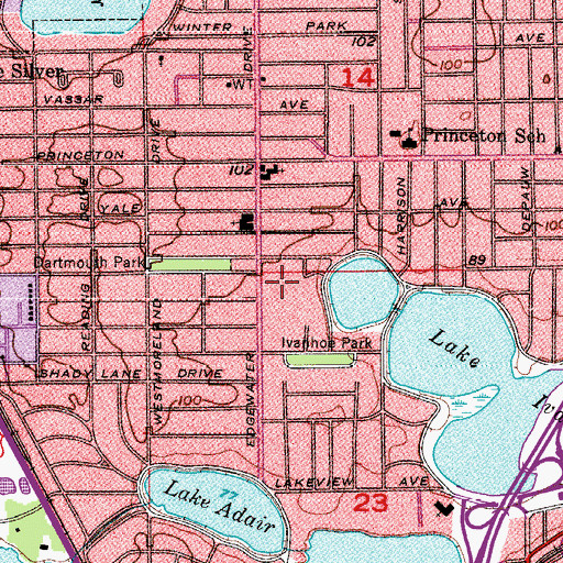 Topographic Map of College Park Post Office, FL