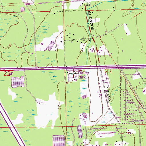 Topographic Map of Sugar Mill Mobile Home Park, FL