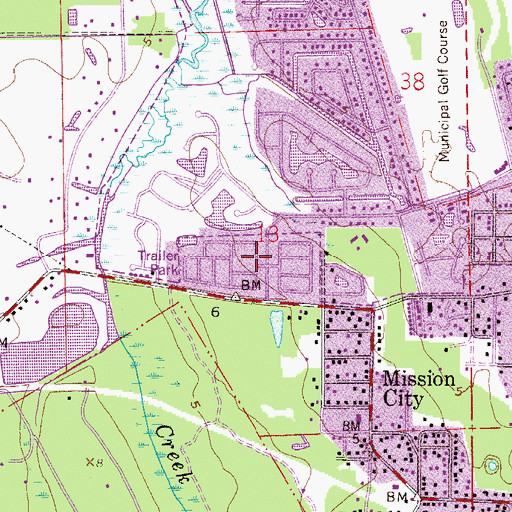 Topographic Map of Quail Hollow Mobile Home Park, FL