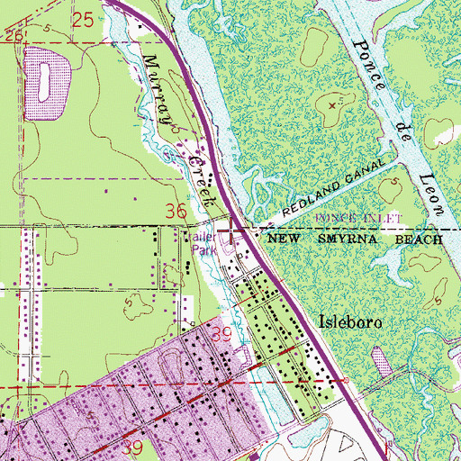 Topographic Map of Redland Estates Mobile Home Community, FL
