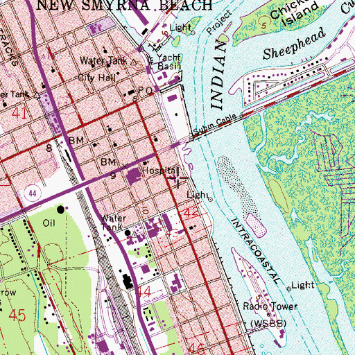 Topographic Map of First Presbyterian Church, FL