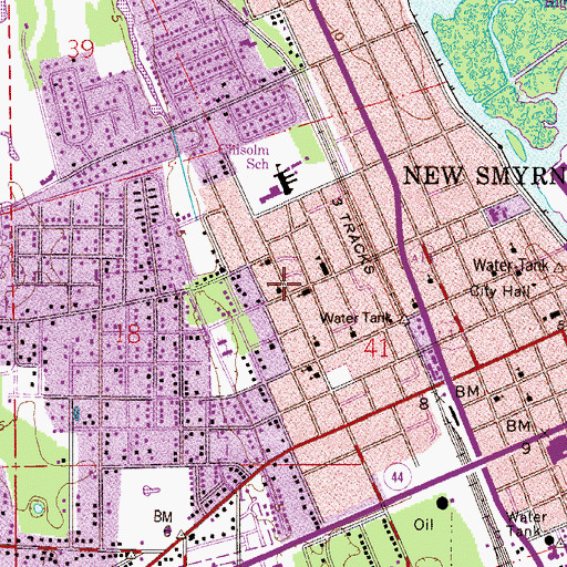 Topographic Map of Mount Olive Primitive Baptist Church, FL