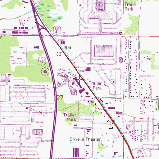 Topographic Map of Shell Factory Museum, FL