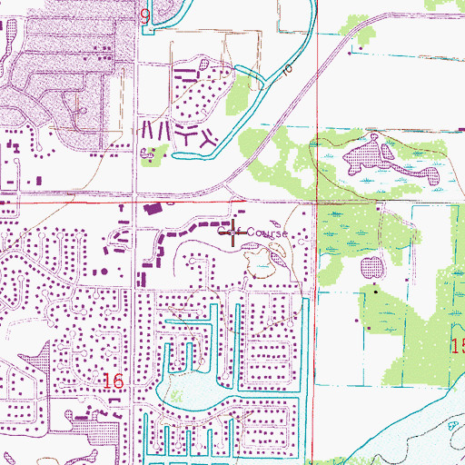 Topographic Map of Palm Gardens Golf Course, FL
