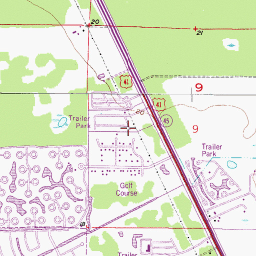 Topographic Map of Palm Valley Golf Club, FL