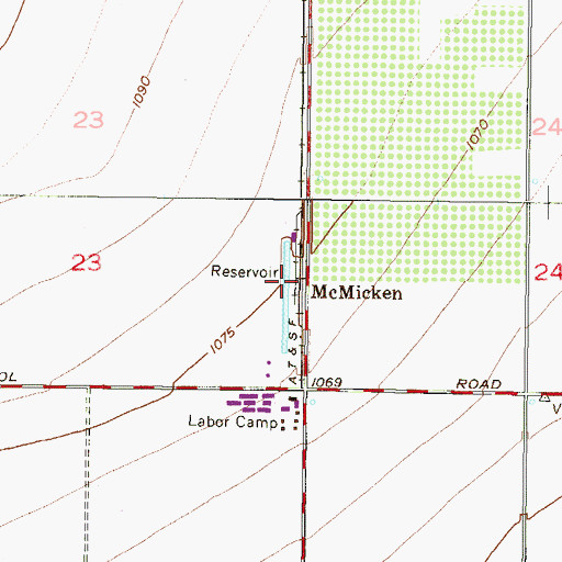 Topographic Map of McMicken, AZ