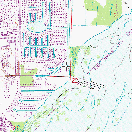 Topographic Map of Caloosa Isle Marina, FL