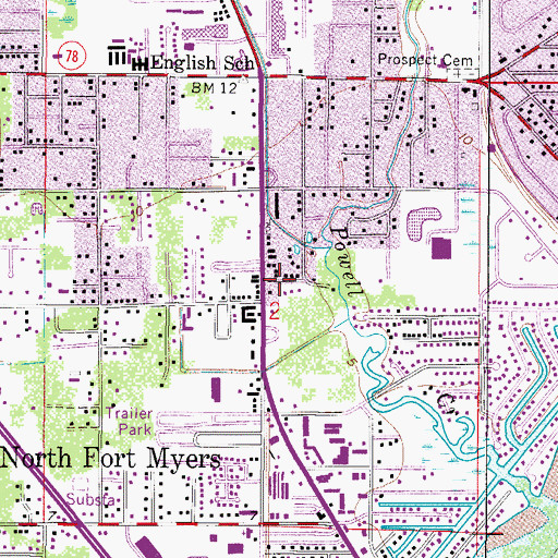 Topographic Map of Robert's Trailer Park, FL