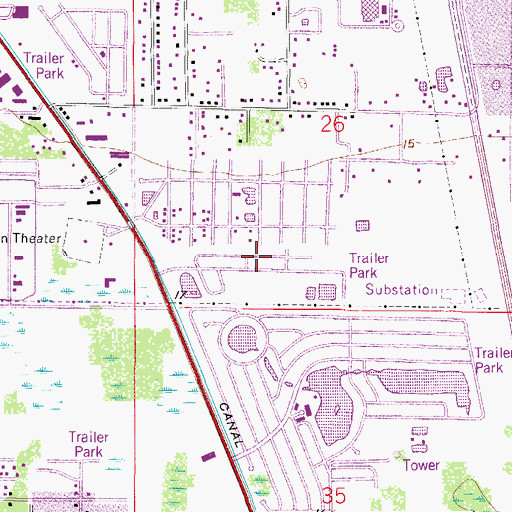 Topographic Map of Swan Lake Mobile Home Village, FL