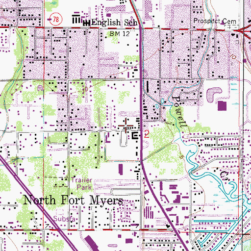 Topographic Map of Tropical Palms Trailer Park, FL